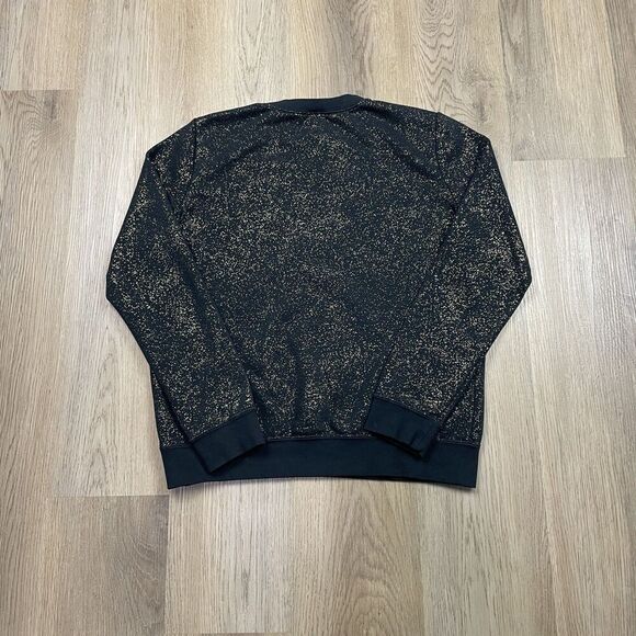 Nike Sweater Womens Medium Black Gold Speckle Crewneck Swoosh Pullover Athletic - Picture 5 of 9
